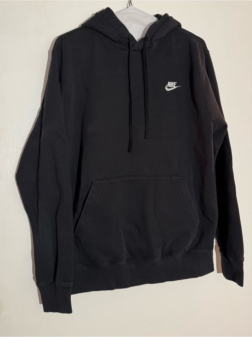 Nike Black Pullover Hoodie with White Swoosh Logo